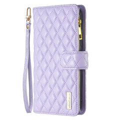Samsung Galaxy A55 5G Case Diamond Lattice Wallet - Purple