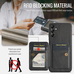 Samsung Galaxy A55 5G Case Fierre Shann Oil Wax Cow - Black