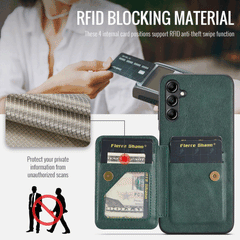 Samsung Galaxy A55 5G Case Fierre Shann Oil Wax Cow - Green