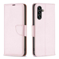 Samsung Galaxy A55 5G Case Litchi Texture PU Leather - Rose Gold