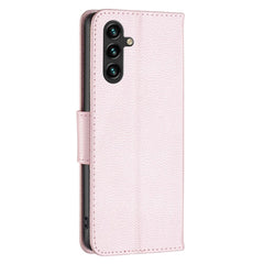 Samsung Galaxy A55 5G Case Litchi Texture PU Leather - Rose Gold