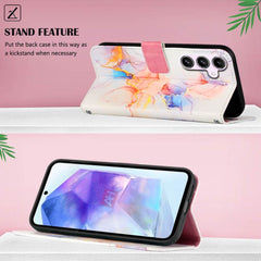Samsung Galaxy A55 5G Case Marble Pattern Flip - Galaxy Marble White