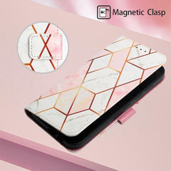 Samsung Galaxy A55 5G Case PT003 Marble Pattern Wallet - Pink White