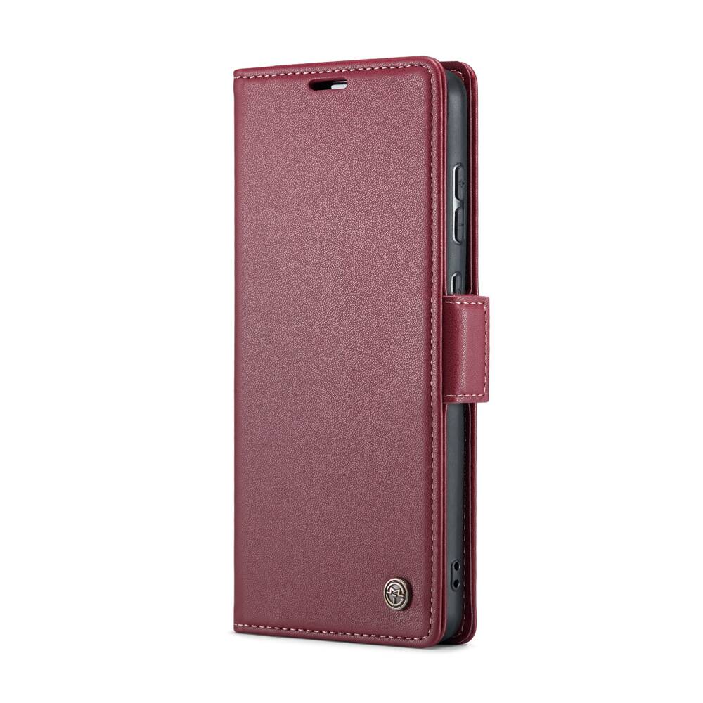 Samsung Galaxy A55 5G Case RFID Anti-theft PU Leather - Wine Red