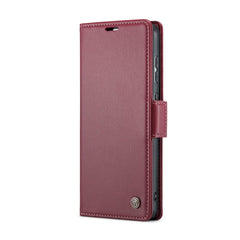 Samsung Galaxy A55 5G Case RFID Anti-theft PU Leather - Wine Red