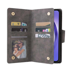 Samsung Galaxy A55 5G Case Rivet Buckle 9 Cards - Grey