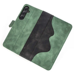 Samsung Galaxy A55 5G Case Stitching PU Leather - Green