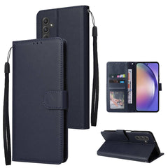 Samsung Galaxy A55 5G Case Three Card PU Leather - Dark Blue