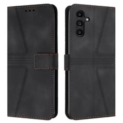 Samsung Galaxy A55 5G Case Triangle Solid Color PU Leather - Black