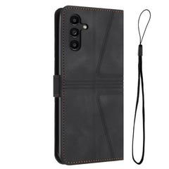 Samsung Galaxy A55 5G Case Triangle Solid Color PU Leather - Black