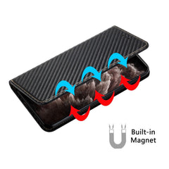 Samsung Galaxy S22 Plus 5G Case Carbon Fiber Texture Wallet - Black