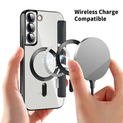 Samsung Galaxy S23 Ultra Case MagSafe RFID Anti-theft Rhombus PU Leather - Black