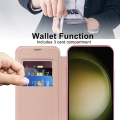 Samsung Galaxy S23 Ultra Case MagSafe RFID Anti-theft Rhombus PU Leather - Pink