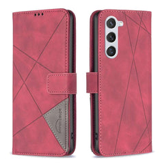Samsung Galaxy S24 5G Case Magnetic Buckle Rhombus Texture - Red