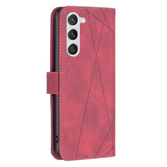 Samsung Galaxy S24 5G Case Magnetic Buckle Rhombus Texture - Red