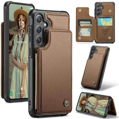 Samsung Galaxy S24 5G Case RFID Anti-theft PU Leather - Brown