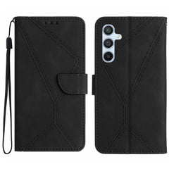 Samsung Galaxy S24 5G Case Stitching Calf Texture PU Leather - Black