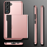 Samsung Galaxy S24 5G Case with Two Card Slots - Rose Gold