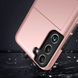 Samsung Galaxy S24 5G Case with Two Card Slots - Rose Gold