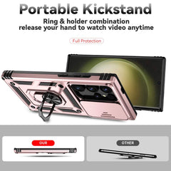 Samsung Galaxy S24 Ultra 5G Case Camshield and Magnetic Holder - Rose Gold
