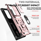 Samsung Galaxy S24 Ultra 5G Case Camshield and Magnetic Holder - Rose Gold