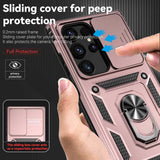 Samsung Galaxy S24 Ultra 5G Case Camshield and Magnetic Holder - Rose Gold