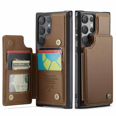 Samsung Galaxy S24 Ultra 5G Case RFID Anti-theft PU Leather - Brown