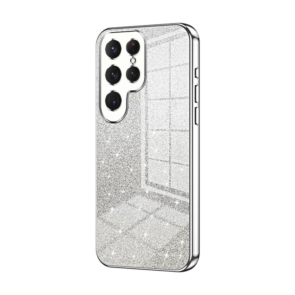 Samsung Galaxy S24 Ultra Case With Gradient Glitter Electroplated - Silver
