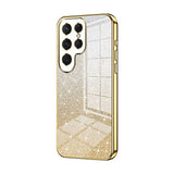 Samsung Galaxy S24 Ultra Case With Gradient Glitter Powder Electroplated - Gold