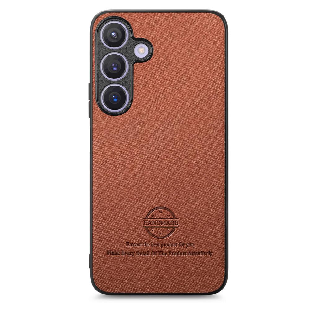 samsung-galaxy-s25-plus-case-twill-fabric-leather-skin-brown