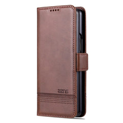 Samsung Galaxy Z Fold5 5G Case Magnetic Calf Texture Flip Wallet - Dark Brown
