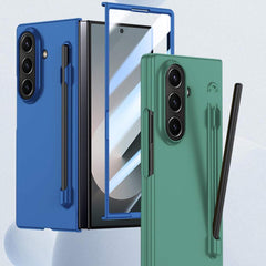 Samsung Galaxy Z Fold7 Case Skin Feel with Pen Slot & Screen Protector - Black