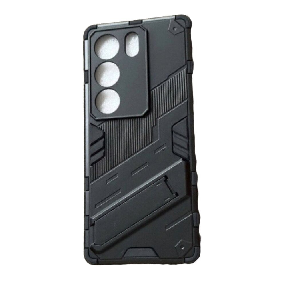 Vivo V29 Case Shockproof Invisible Holder- Black