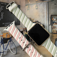 Two-Tone Band for Apple Watch 41mm / 40mm / 38mm - Macaron Green White
