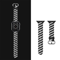 Two-Tone Twist Band for Apple Watch 41mm / 40mm / 38mm - Black White