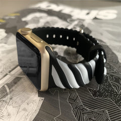 Two-Tone Twist Band for Apple Watch 41mm / 40mm / 38mm - Black White