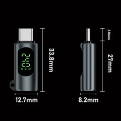 Type-C Male to Female 240W 80Gbps Adapter with Display – White