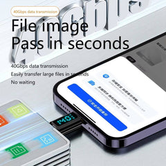 Type-C Male to Male 40Gbps PD140W Data & Video Adapter – Black