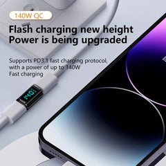 Type-C Male to Male 40Gbps PD140W Data & Video Adapter – Black