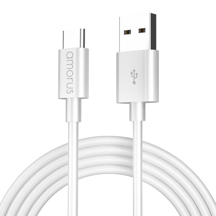 USB C Cable AMORUS 2.1A 1M - White