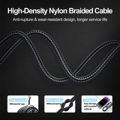 USB C Cable Fast Charging Nylon Braided 3A 2M - White
