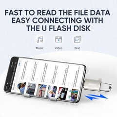 USB-C / Type-C Male To USB A 3.0 Female OTG Adapter Pearl Nickel