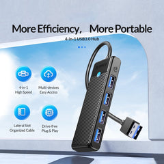 USB HUB 4 in 1 ORICO Multi-function Docking Station Adapter - Black