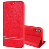 iPhone X / XS Case Made With PU Leather and TPU - Red