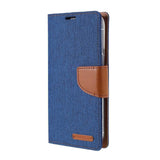 iPhone 13 Pro Max Case MERCURY Canvas Diary PU Leather - Blue