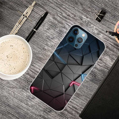 iPhone 12 / iPhone 12 Pro Case With Black Stereo Rhombus Pattern