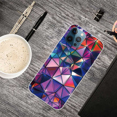 iPhone 12 / iPhone 12 Pro Case Colour Stereo Rhombus Pattern