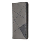 Samsung Galaxy Note 10 Case Rhombus Texture Wallet - Grey