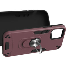 Shockproof Armour Protective iPhone 12 Pro Max Case - Wine Red