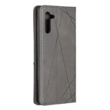 Rhombus Texture Samsung Note 10 Secure Wallet Case - Grey